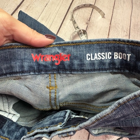 wrangler classic boot western bootcut denim jeans boys sz 8 slim - Picture 3 of 8